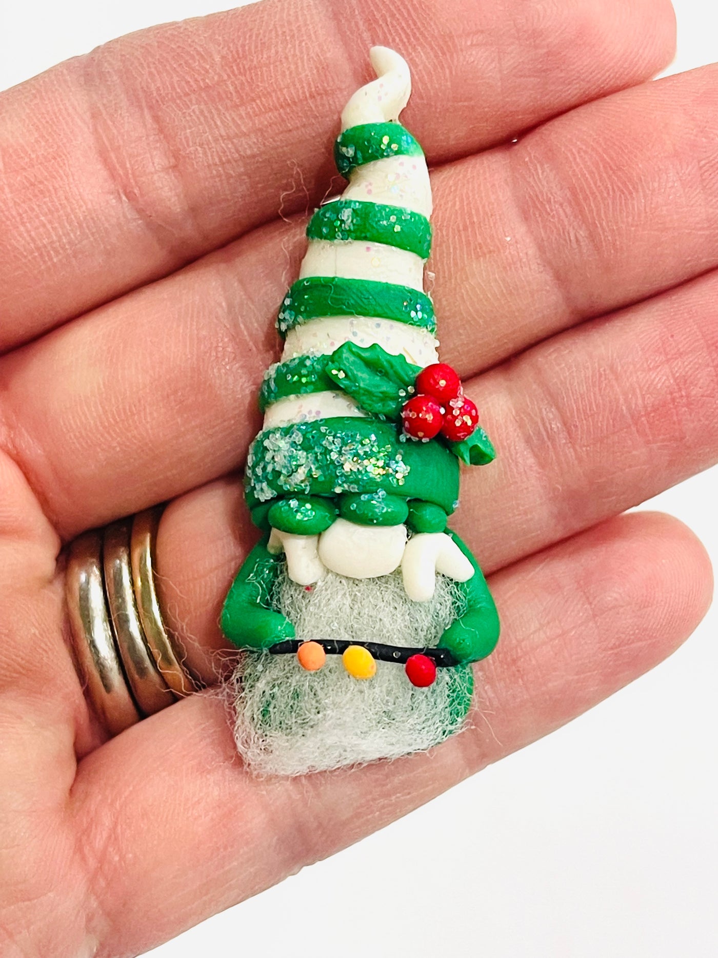 Christmas Gnomes Bow Clay Embellishment - Choice of 4