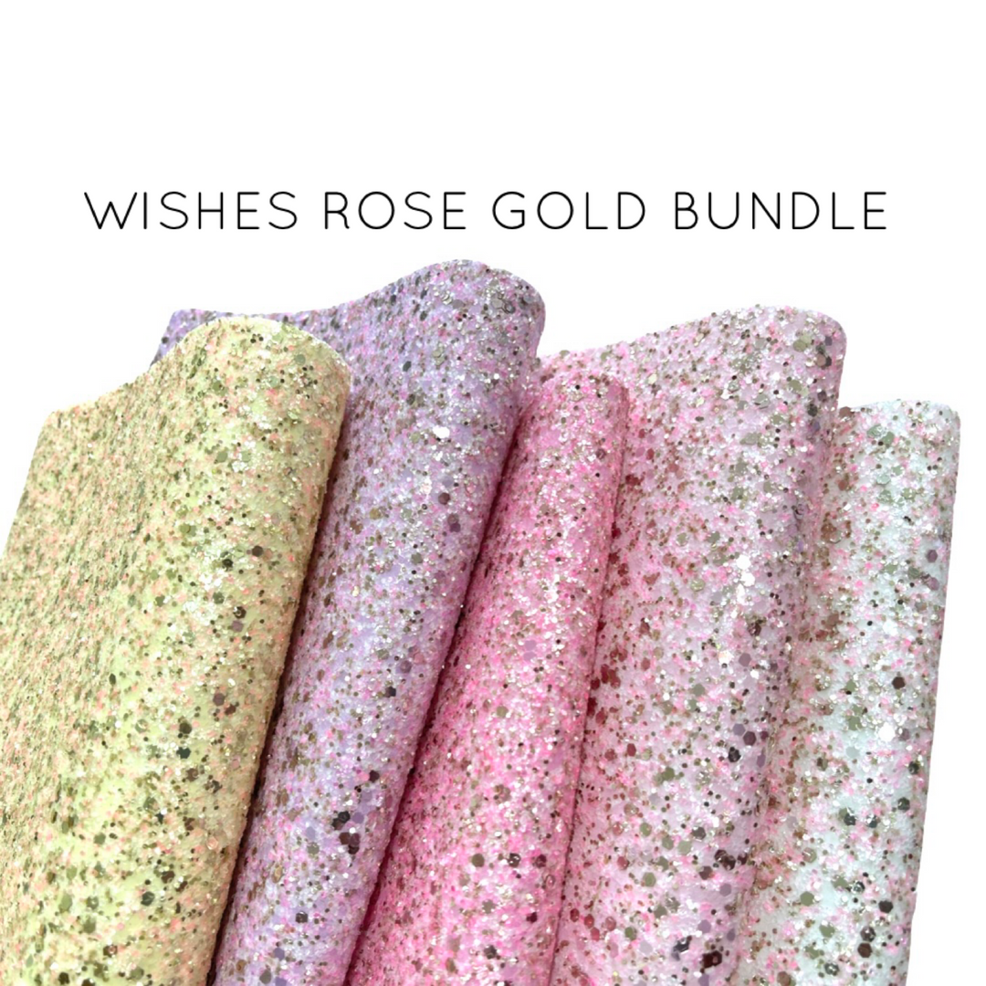 Wishes Rose Gold Glitter Bundle