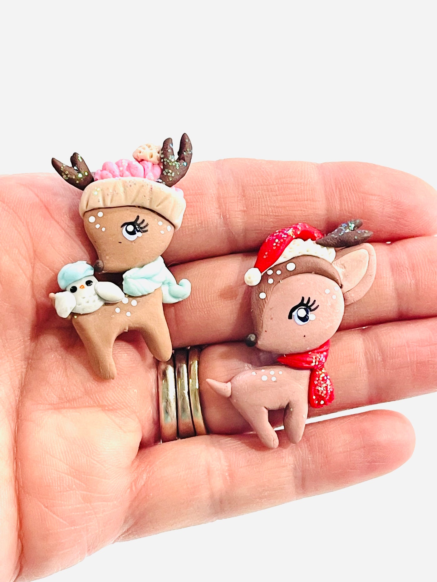Christmas Reindeer Bow Clay Embellishment