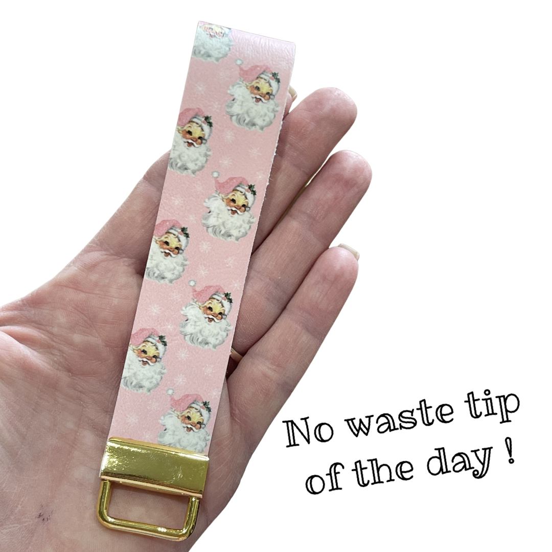 Retro Candy Pink Santa Leatherette - Locally Printed Faux Leather