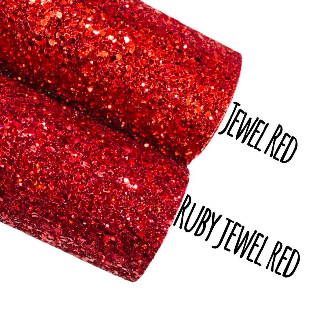 Ruby Jewel Red Glam Chunky Glitter Leather