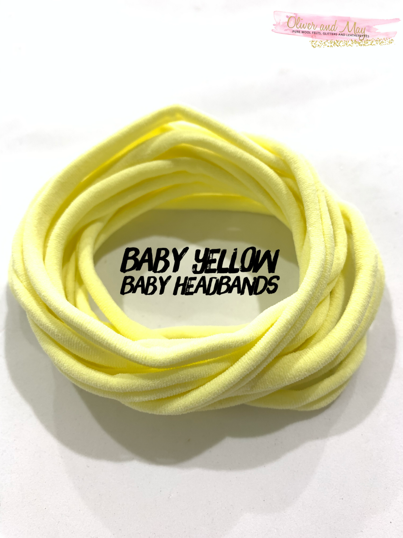 BABY YELLOW Nylon Headbands, Soft Nylon Bands, Baby Headbands, DIY Bows, Hair Bow Supplies, DIY Supplies, One Size Fits Most Headbands