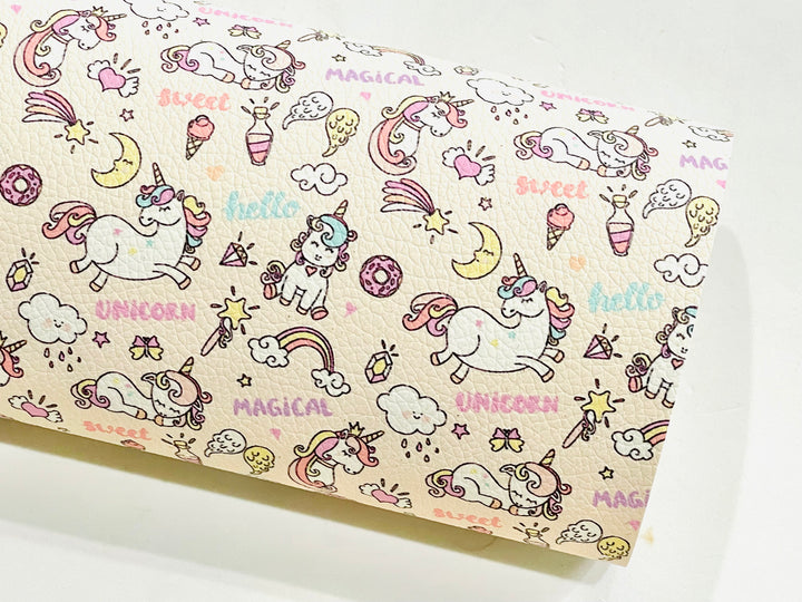 Unicorn Print Faux Leatherette Sheet