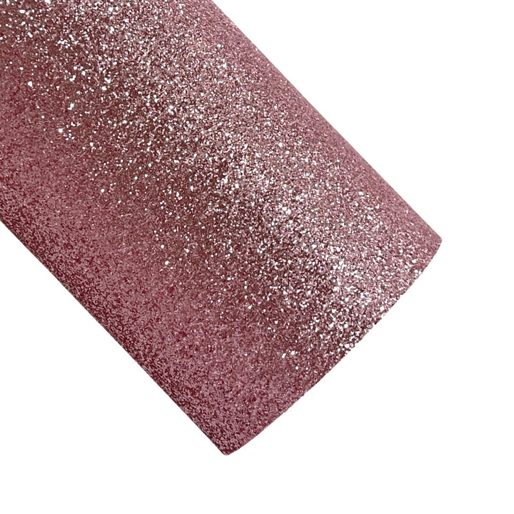 Pink Rose Gold Fine Glitter Fabric Sheet Thin 0.65mm A4 or A5 Sheet - Great for Button Earrings