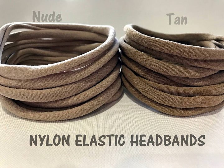 Thin Nylon Elastic Headbands | TAN | 5-6 mm | 26cm