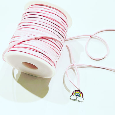 PASTEL Pink Faux Suede Cord - 5m - Baby Pink Suede Cord