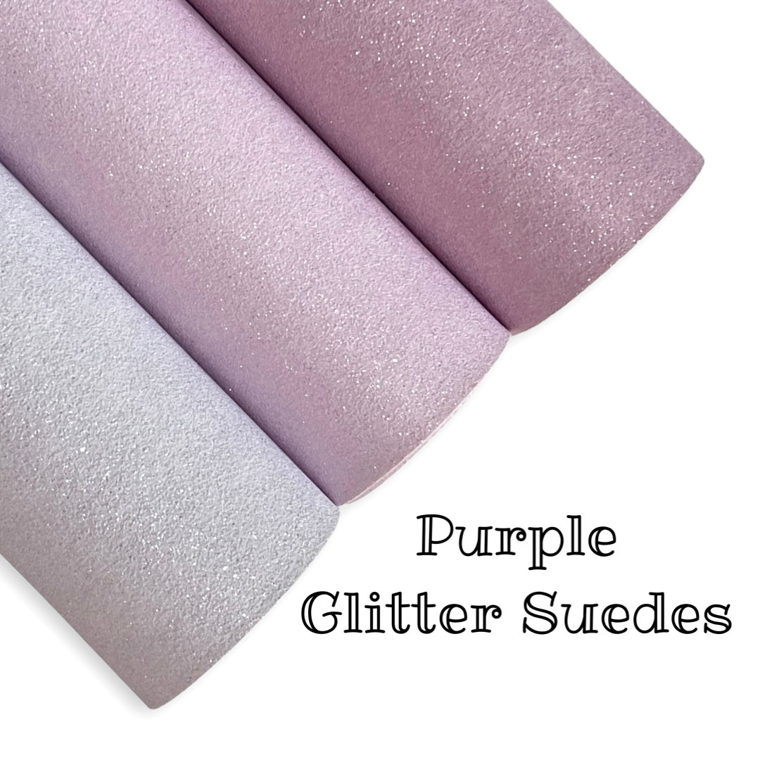 Purple Glitter Suede Leatherettes