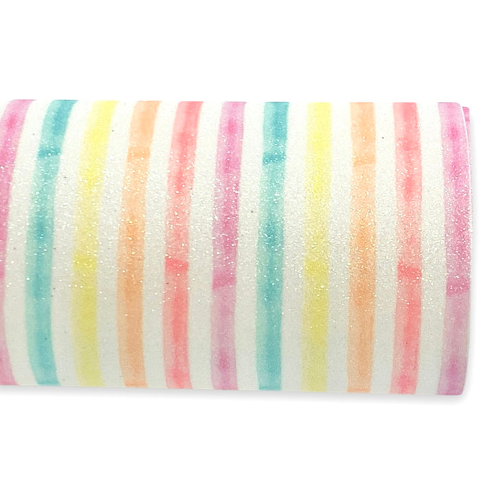 Pastel Stripes Fine Glitter Fabric Sheets