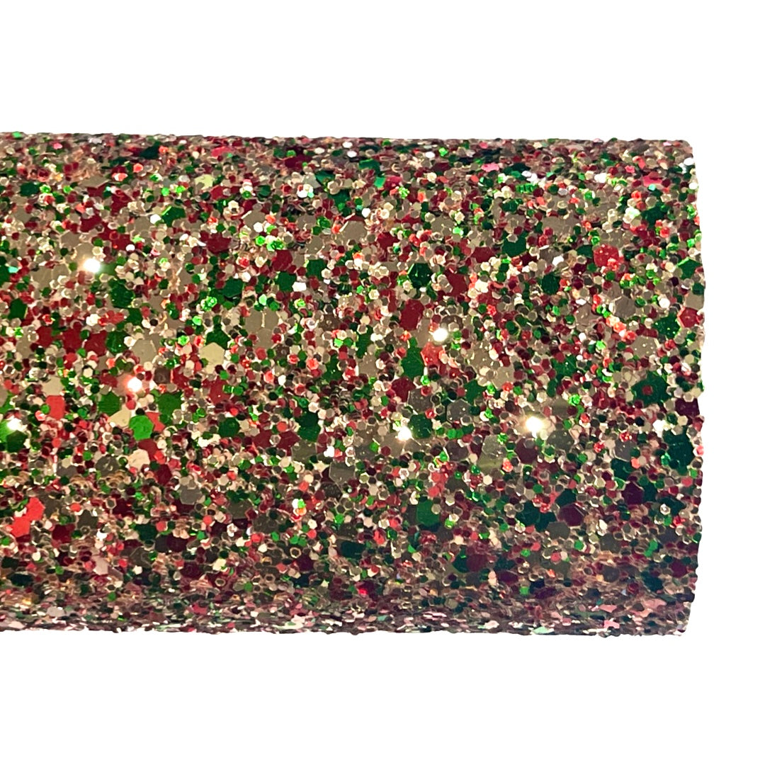 Christmas Sparkle Glitter - Gold, Red and Green Chunky Glitter - Premium Felted Glitter