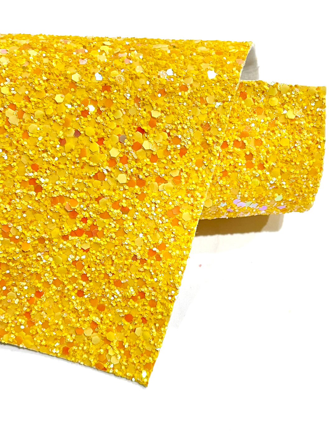 Decadent Yellow Chunky Glitter Leather
