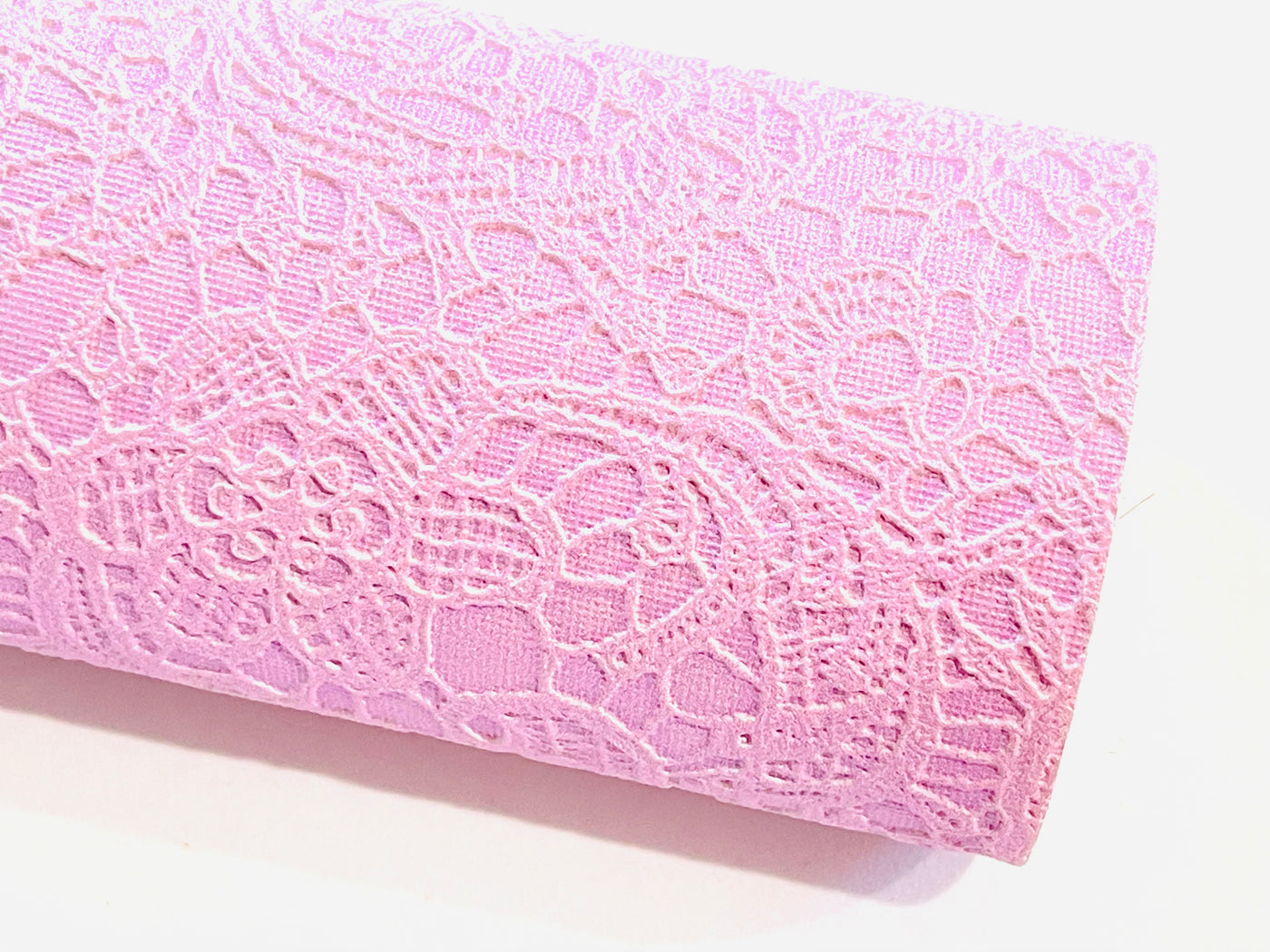 Lilac Pink Gelato Lace Embossed Faux Leatherette Sheet