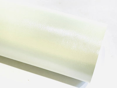 White Green Pearl Smooth Faux Leatherette