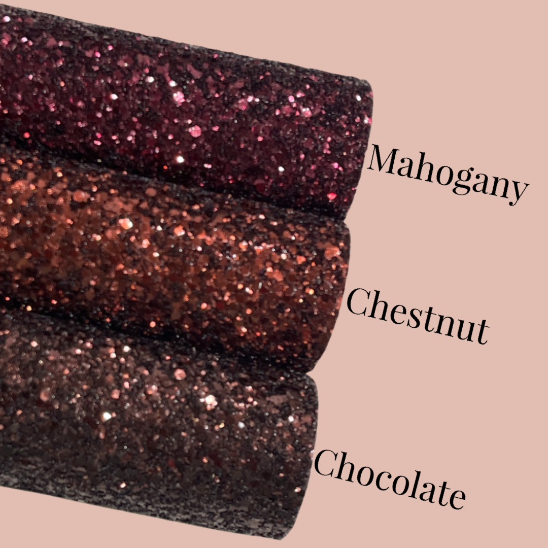 Chestnut Brown Chunky Glitter Leather