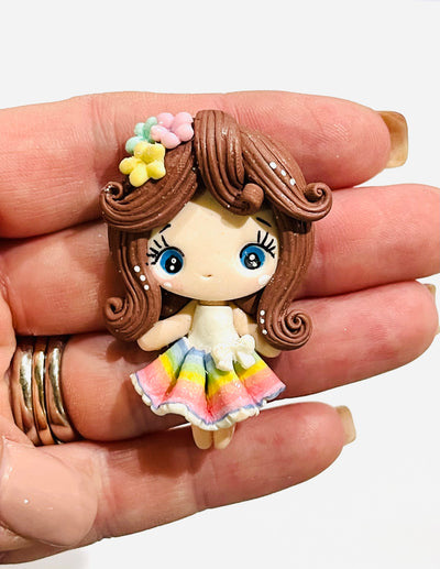 Rainbow Party Girls Clay Embellishments