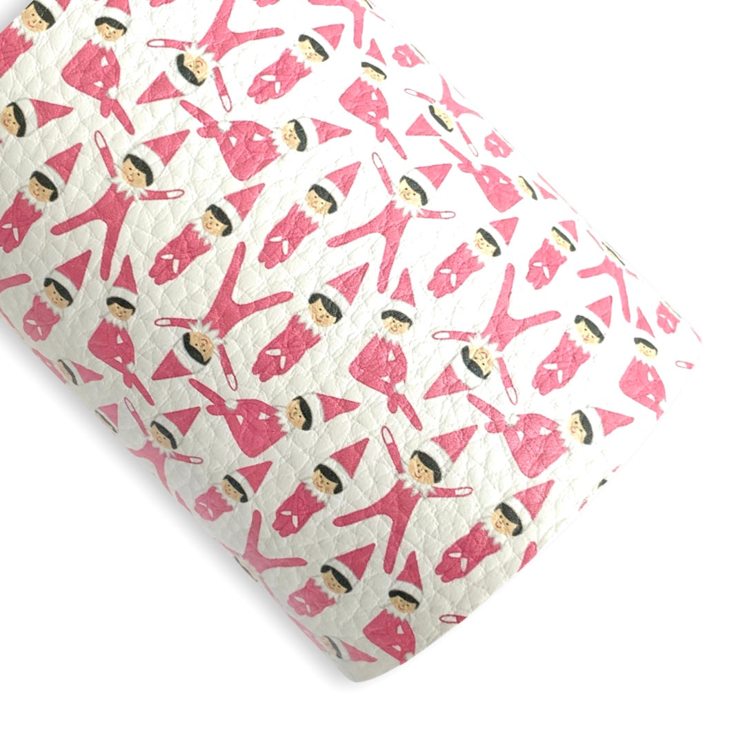 Pink Santas Little Helpers Faux Leather