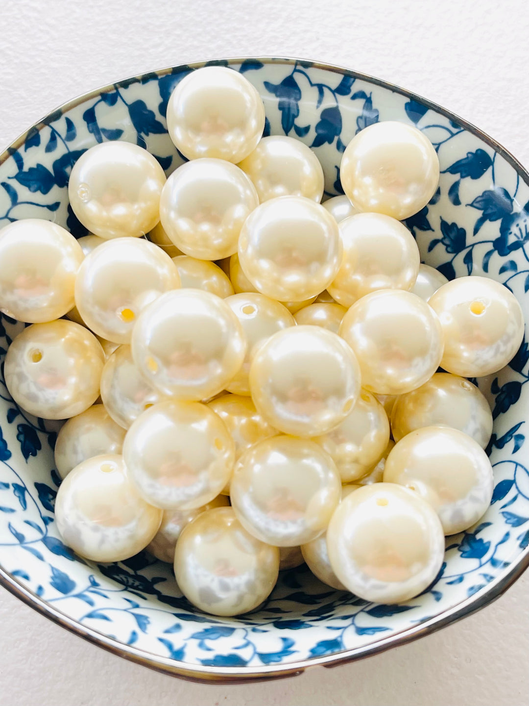 Cream Pearl 20mm Bubblegum Beads