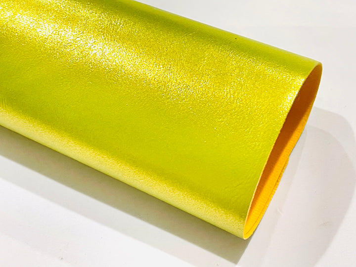 Chartreuse Pearl Smooth Faux Leatherette