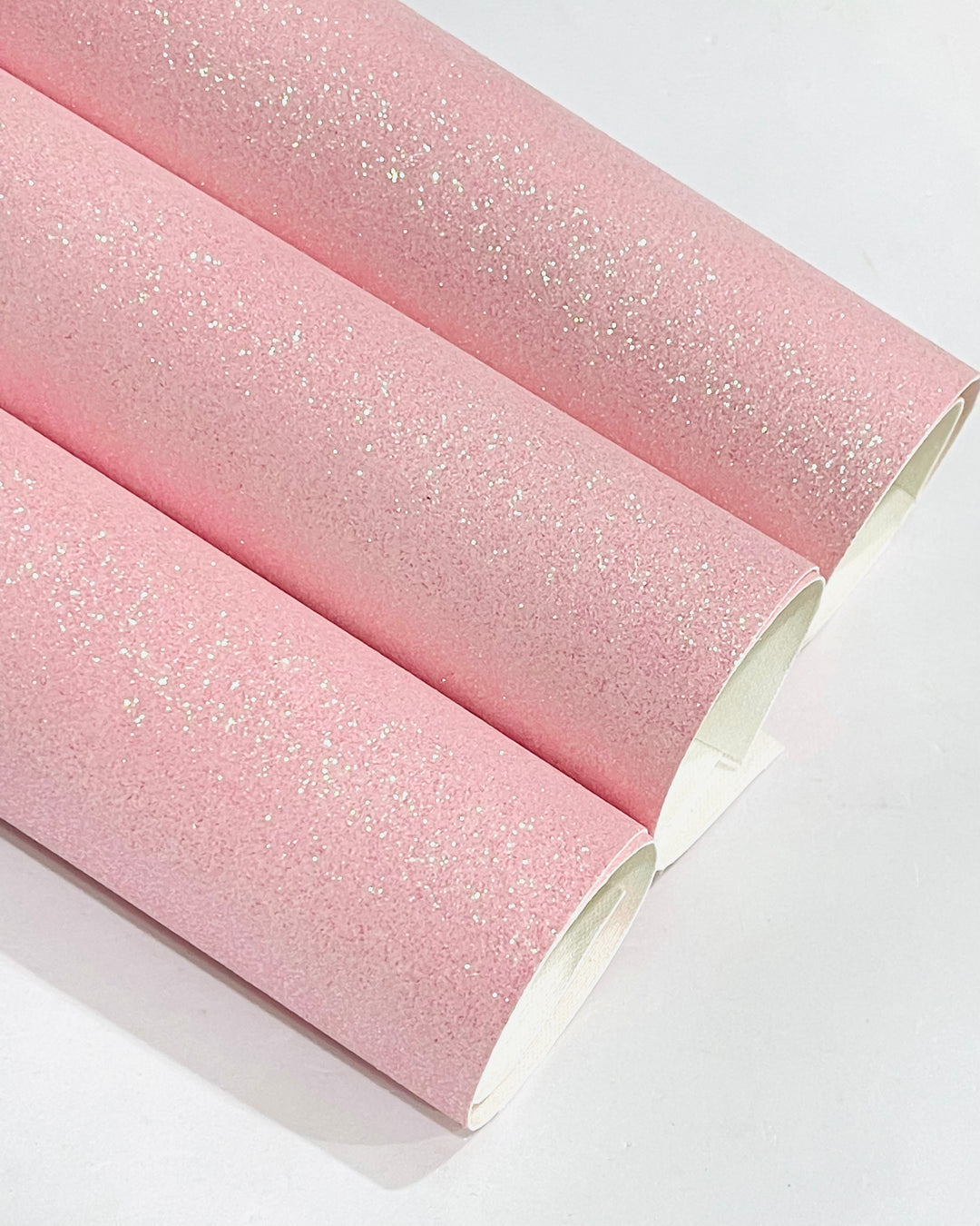 Feuille de tissu à fines paillettes rose bébé, feuille de 20 x 34 cm