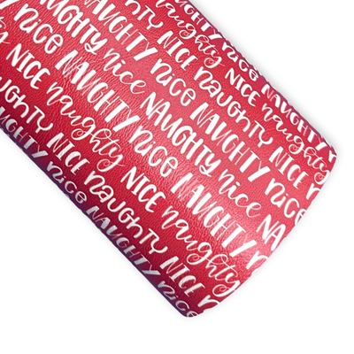 Naughty Nice Leatherette - Locally Printed Faux Leather (A4 Sheet and Roll)