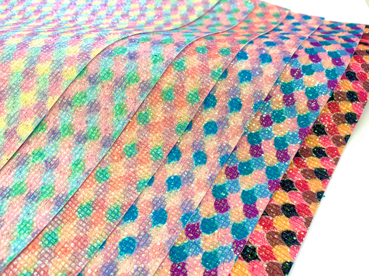 Mermaid Scales Glitter Grid Leatherette