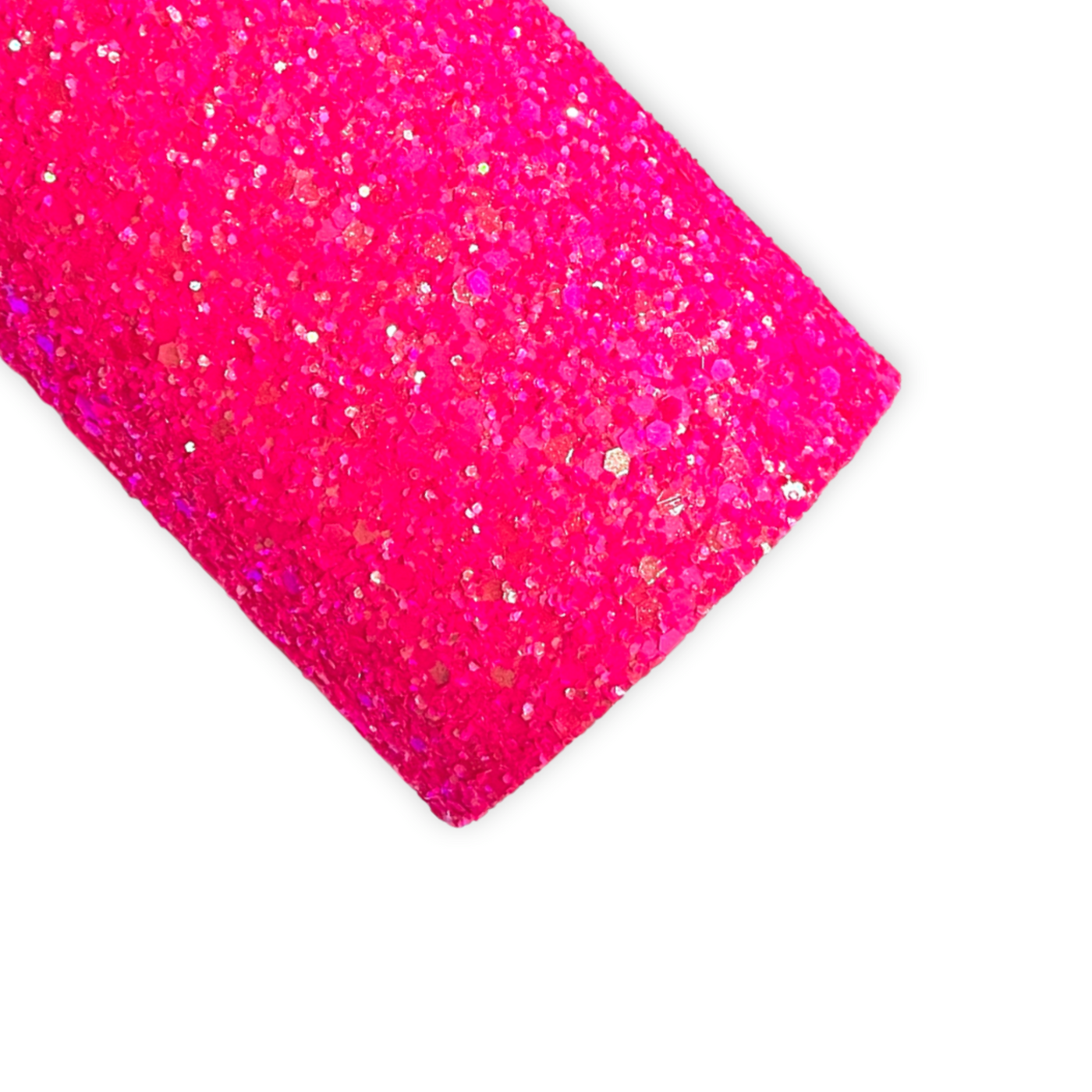 Pink Shock Chunky Glitter Leather - Neon Rainbow