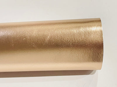 Metallic Rose Gold Smooth Faux Leatherette