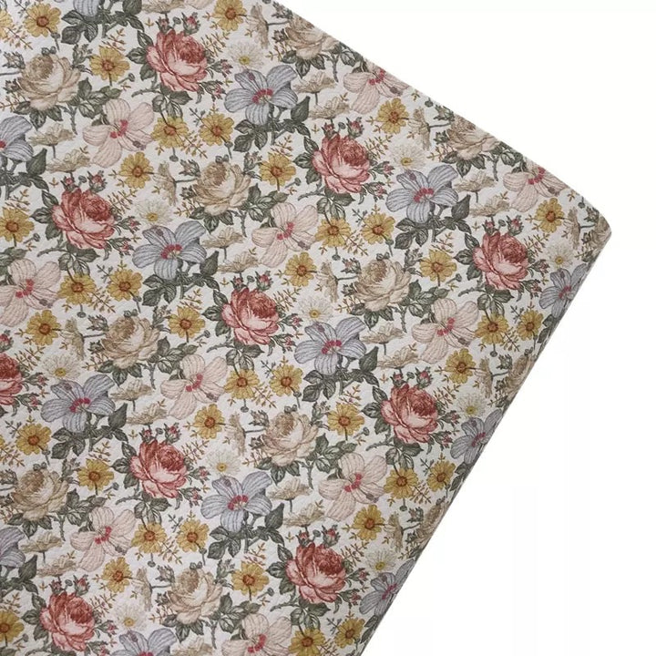 Boho Blooms Print Faux Leatherette Sheet