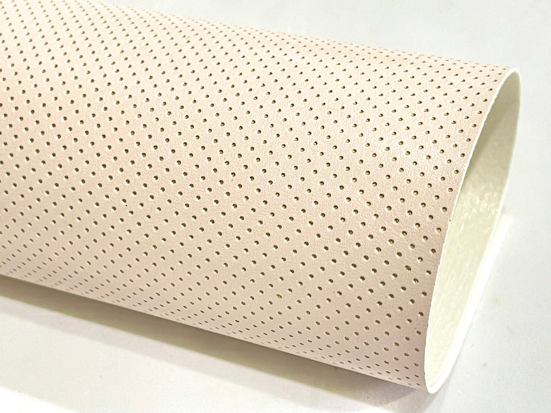 Pink Whisper with Fine Gold Embossed Dots Faux Leatherette