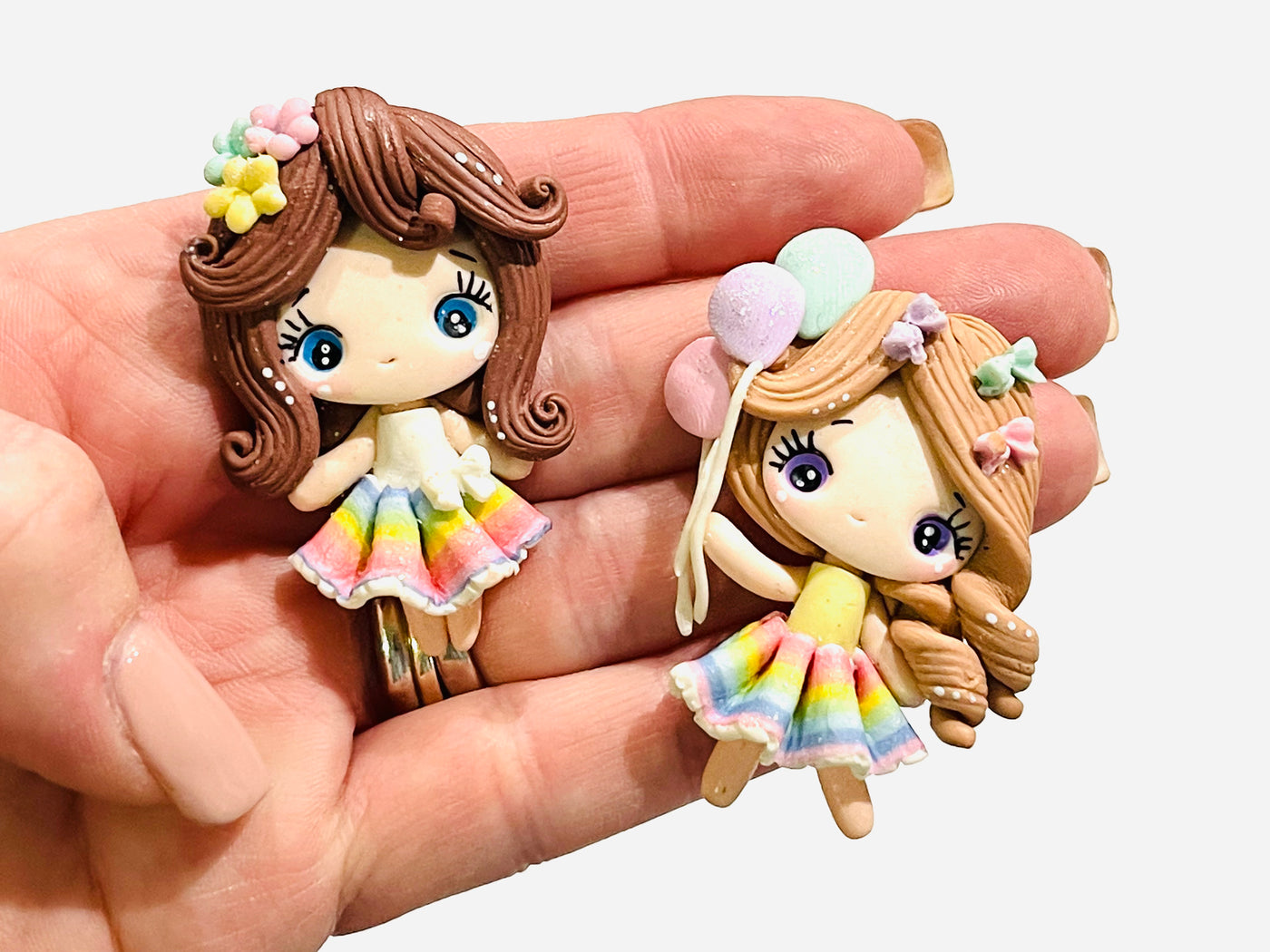 Rainbow Party Girls Clay Embellishments