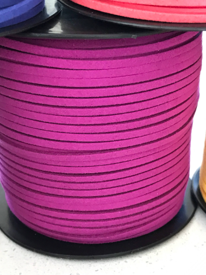 Magenta Faux Suede Cord - 5m - Magenta Suede Cord