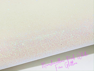 Marshmallow Pink White Fine Glitter Fabric Sheet - Thin 0.6mm