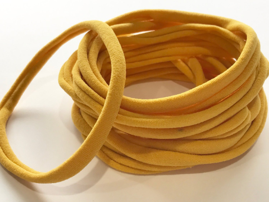 Thin Nylon Elastic Headbands | Mustard | 5-6 mm | 26cm