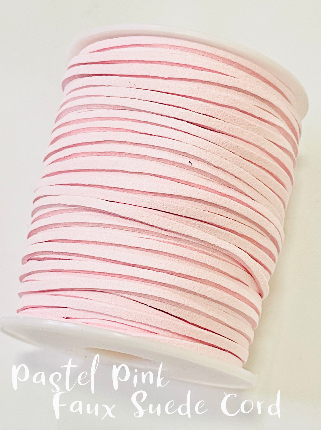 PASTEL Pink Faux Suede Cord - 5m - Baby Pink Suede Cord
