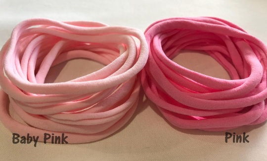 Thin Nylon Elastic Headbands | Pink | 5-6 mm | 26cm