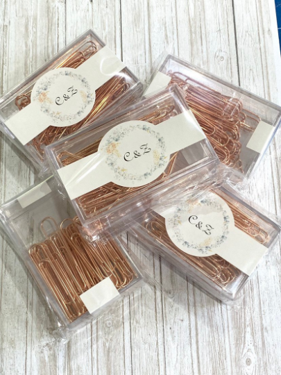 70 x Rose Gold Paper Clips 50mm