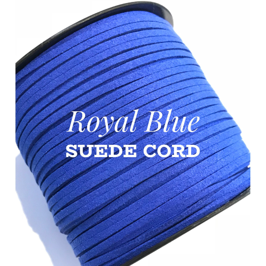 Royal Blue Suede Cord - 5m - Bright Blue Suede Cord