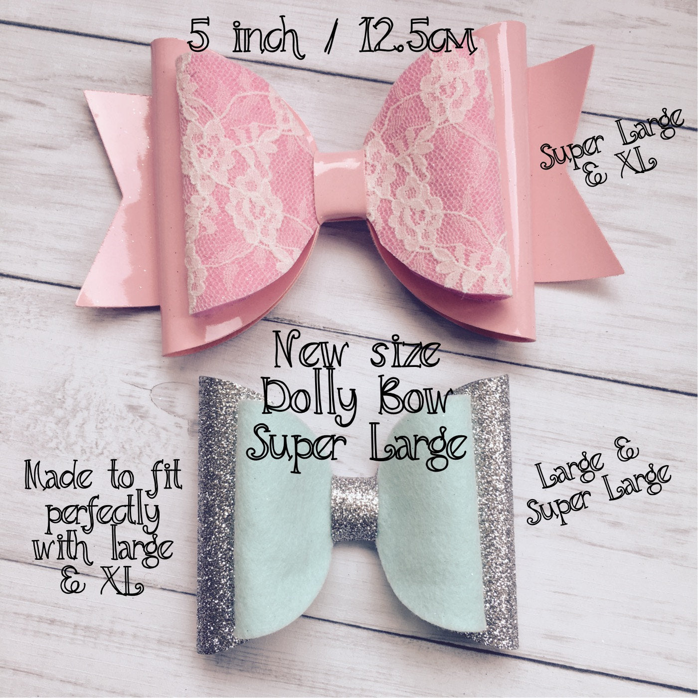 Felt Better Super Large Dolly Bow Steel Rule Die -  5 Inch  12.5cm "Full Cuts" Dolly Bow Die