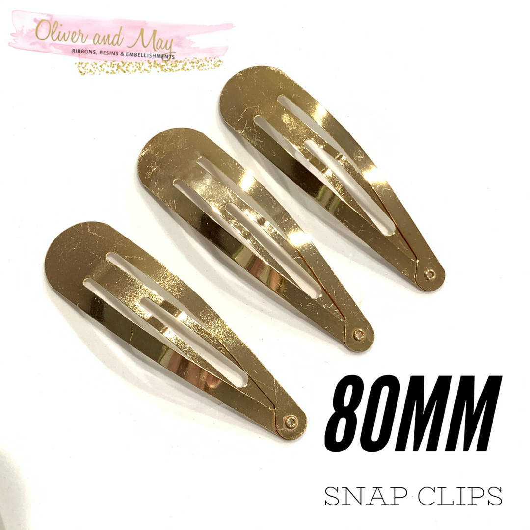 80MM Gold Snap Clips - multiple pack sizes