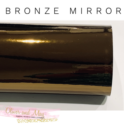 Bronze Mirrored Leatherette 0.8mm Thickness Mirror Bronze Glossy Leather