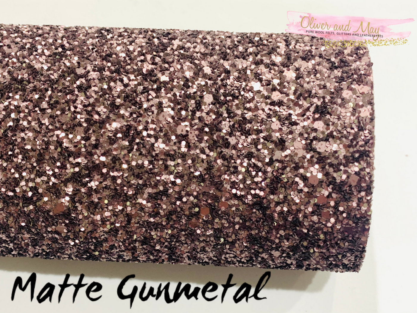 Matte Gunmetal Chunky Glitter Fabric Sheet