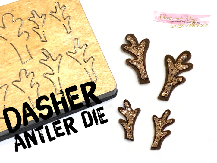 Dasher Antlers Glitter Stencil Template - Trace and Cut