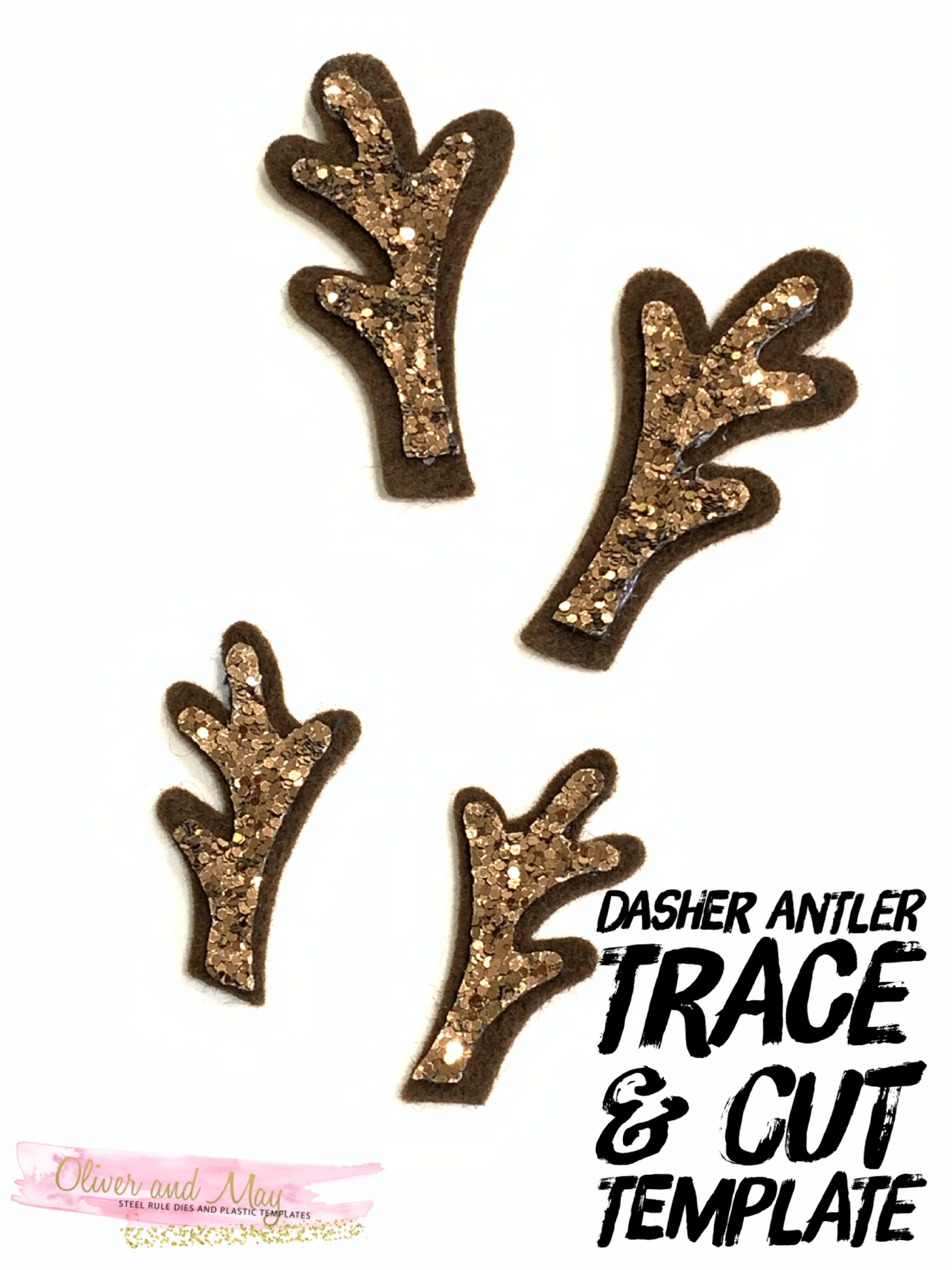 Dasher Antler Steel Rule Die OR Trace and Cut Plastic Template