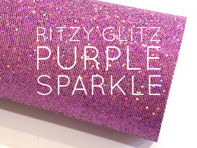 Ritzy Glitz Pale Purple Sparkle Glitter Fabric A4 Sheet
