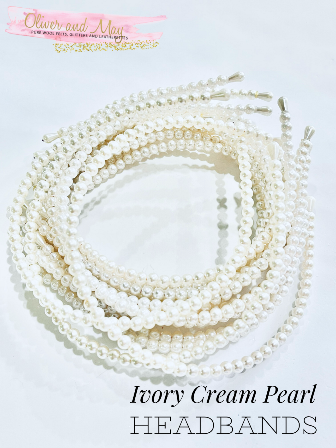 Ivory Cream Pearl Headbands