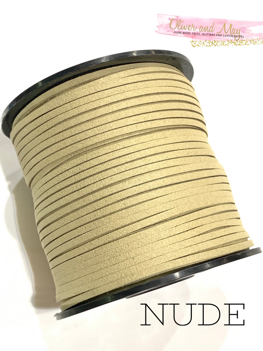 Nude Faux Suede Cord - 5m