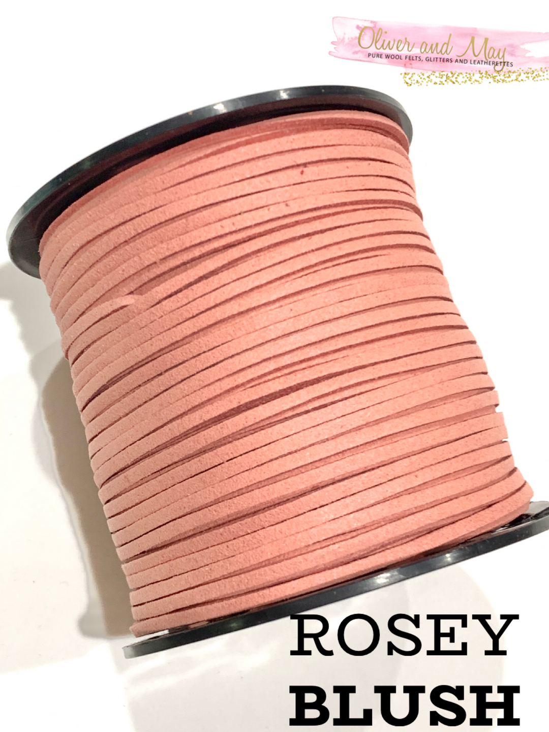 Rosey Blush Faux Suede Cord - 5m