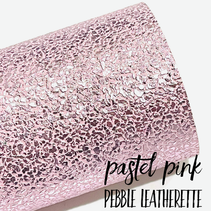 Pastel Pink Embossed Pebble Faux Leather ~ Perfect for button earring making