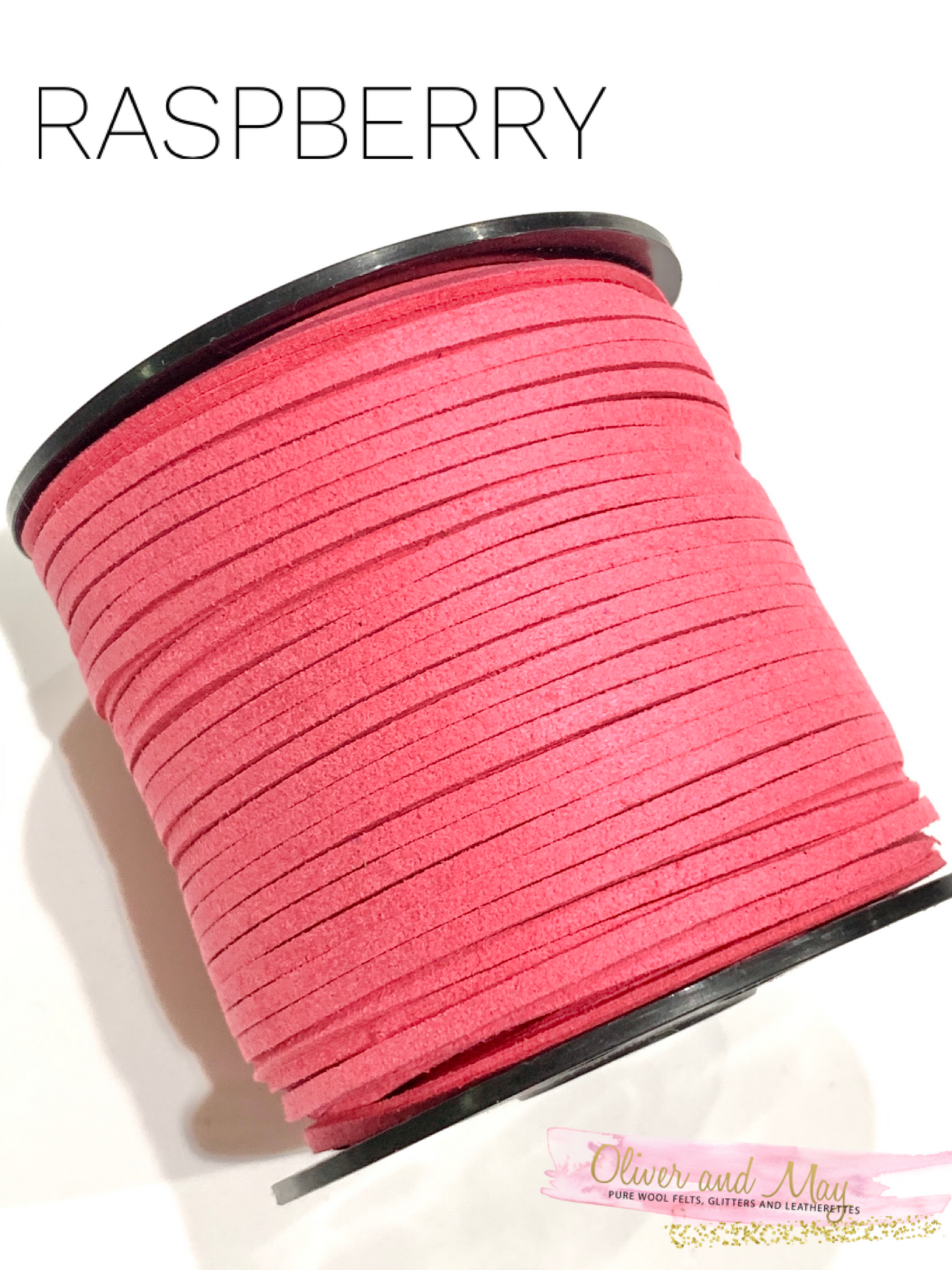 Raspberry Faux Suede Cord - 5m