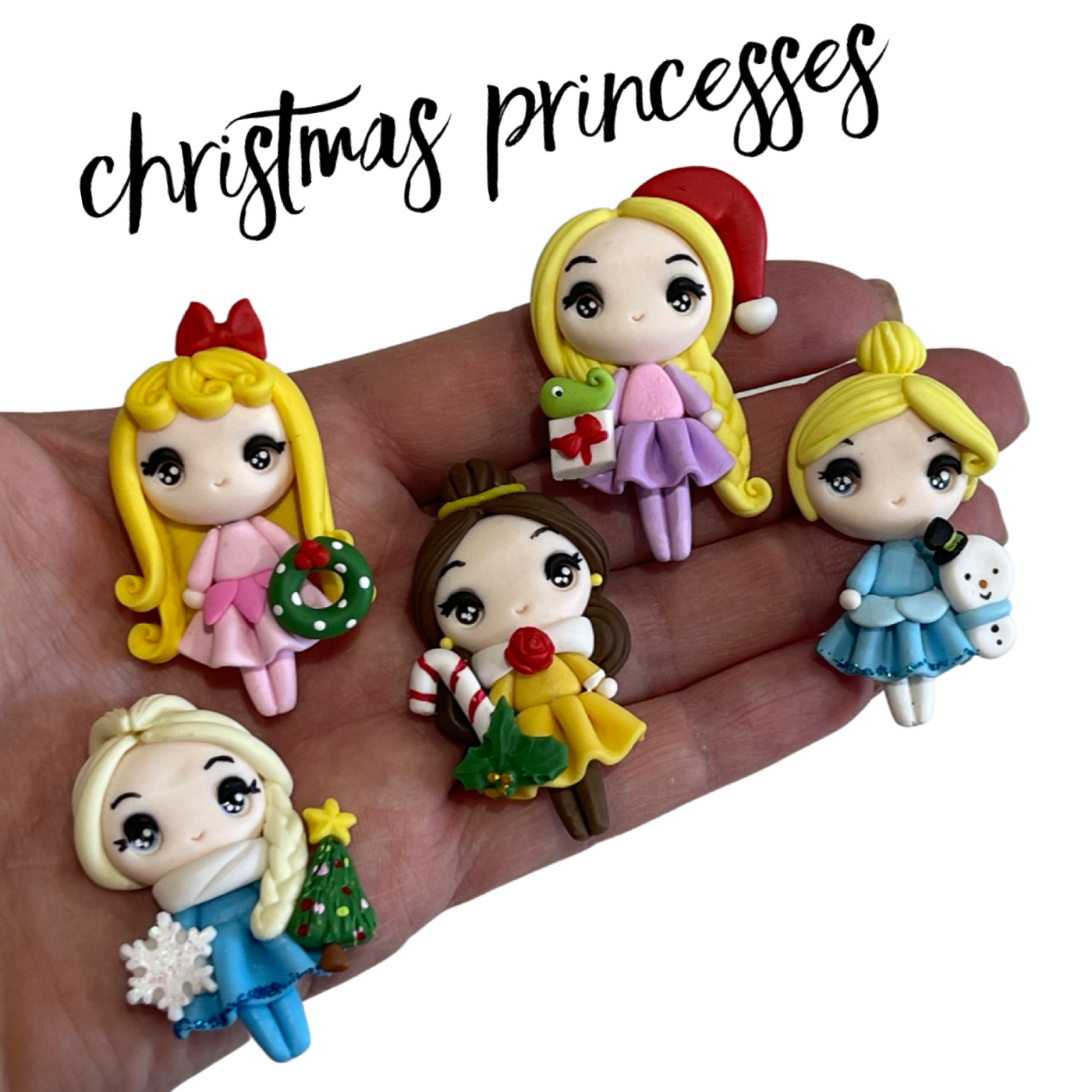 Christmas Princesses Bow Clays - Choice of 5 / full set