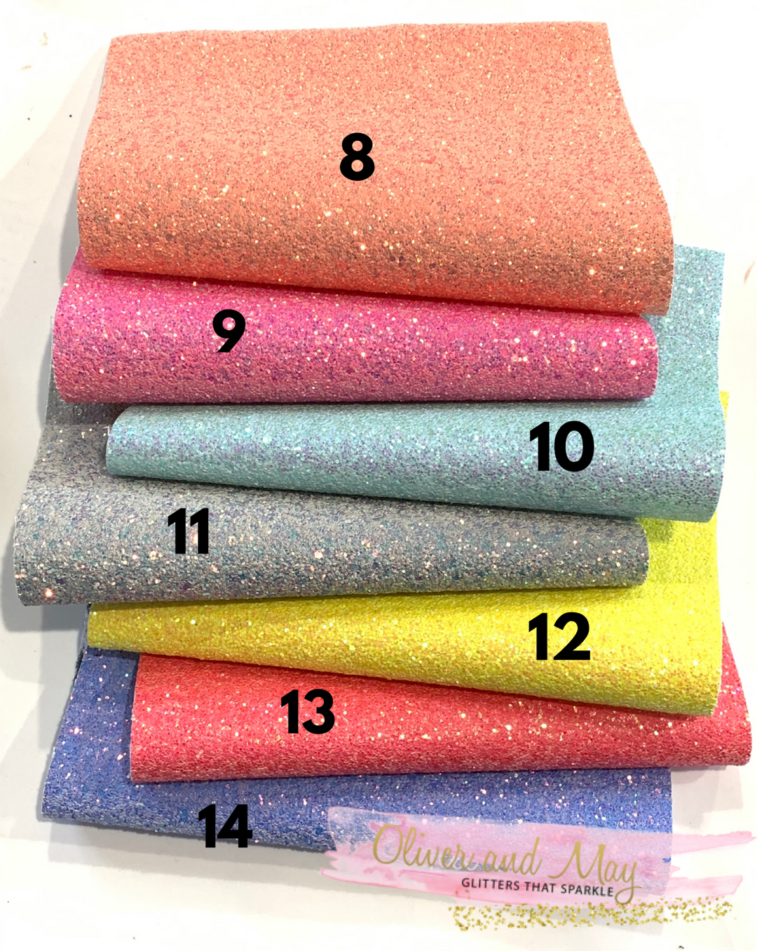 Ultimate Premium Chunky Glitter Canvas Fabric Sheets - Choice of 14 Colours in A4 Sheets